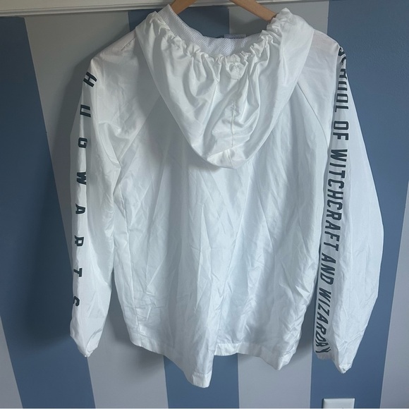 Harry Potter White Zip Up Jacket Hoodie Size M Windbreaker 2017 white black - Picture 7 of 7